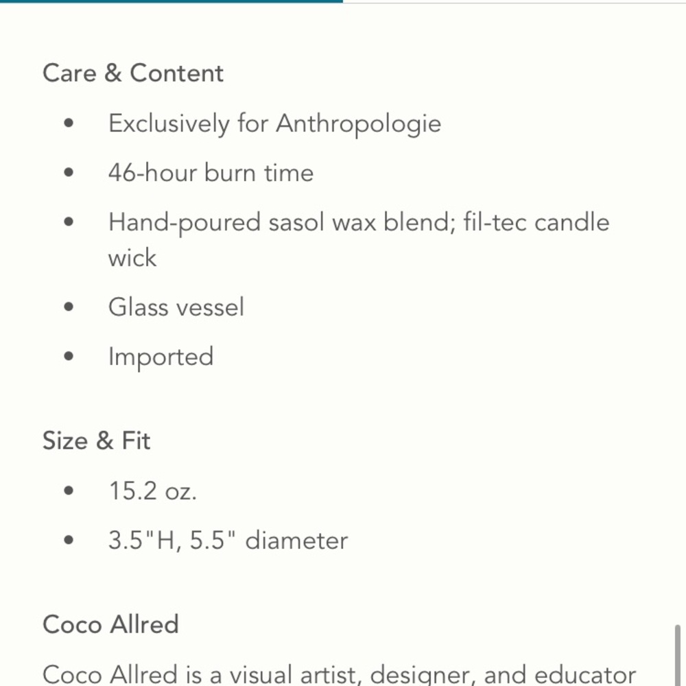 Anthropologie Coco Allred Decorative Glass Candle NWT - Picture 5 of 10